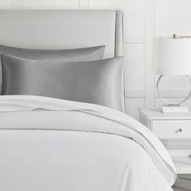 Ms8144409622-51 No Satin Standard Pillowcase Cover Silver 2 Pack 20 Inch X32