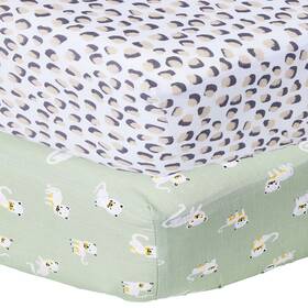 Pc79-0102067-05 No 2-pack 100% Cotton Infant Fitted Crib Sheets Cheetah