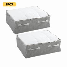 Bh18-016-099-09 Nobrand 2 Piece Underbed Zippered Polyester And Cotton Storage Bin Set 26 Inch X21