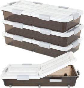 31.5x15.8x5.2in Nobrand Gre-beeveer-157 Under Bed Storage 4pcs 2lid Wheel