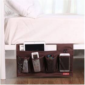 Zafitbd005 Nobrand Bedside Organizer With 6 Pockets For Remotes Phone Glasses