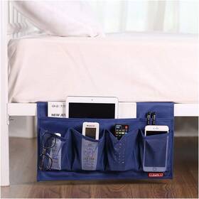 Zafitbd007 Nobrand Bedside Organizer - 6 Pockets For Remotes Phone Glasses Blue
