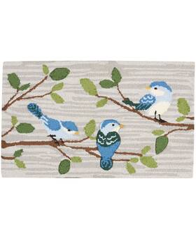 Nourison 099446849083 Birds On A Branch Hand-hooked 18 X 30 Accent Rug Gray