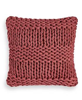 Oake 194136342445 Chunky Knit Decorative Pillow 18 X Red