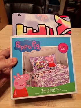 Peppa Pig 073558822059 Twin Bed Sheet Set 3 Pcs Choose Happy Eone Hasbro Brand New