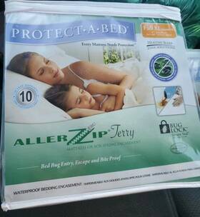 Protect-a-bed 899582000801 Aller Zip Terry Bug Proof Full Xl Encasement 54 Inch X 80 Wp