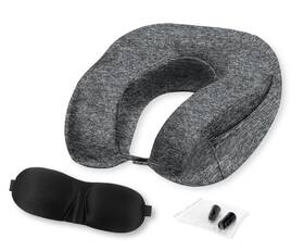 670054074 Protege Cool Touch Memory Foam Neck Pillow Travel Set
