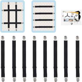 Qoecycth 711181462258 Adjustable Bed Sheet Straps Clips Elastic Mattress Fasteners Holder And S