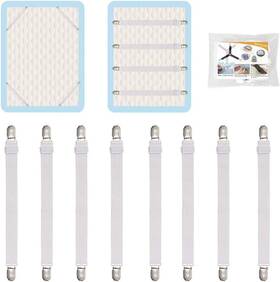 Qoecycth 726084890978 8pcs Adjustable Bed Sheet Straps Clips Elastic Mattress Fasteners Holder