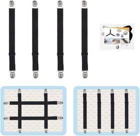 Qoecycth 744110416381 4pcs Adjustable Bed Sheet Straps Clips Elastic Mattress Fasteners Holder
