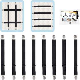 Qoecycth 746608832246 8pcs Adjustable Bed Sheet Straps Clips Elastic Mattress Fasteners Hold