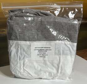 Restoration Hardware 414236870007 Vintage-washed Linen Box Spring Cover Twin Graphite New 89