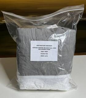 Restoration Hardware 500044498646 Vintage-washed Linen Box Spring Cover Twin Fog New 179