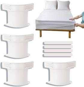 Rift 744110397185 Fitted Sheet Holders For Corners Set Of 4 - Bed Corner Clips Secure Non
