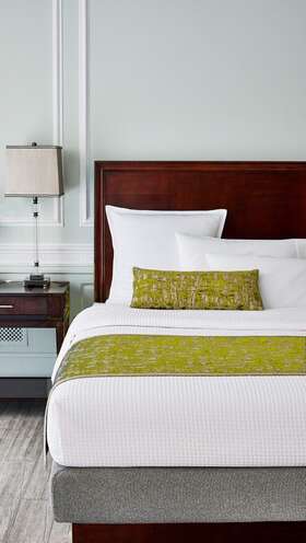 263410 Robert Allen Bed Scarf King With Textured Woven Pattern Color Citrine Hotel Bedding