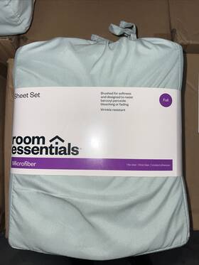 Room Essentials 191908529752 New Full Sheet Set Mint Green Microfiber 100% Polyester