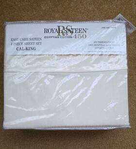 Royal Sateen 105442 New 450 Egyptian Cotton Queen Fitted And Flat Sheet 2 Pillowcases