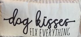 1135968grey14x24 Rudransha Adopt Me Inch Dog Kisses Fix Everything Embroidered Lumbar Accent Pillow 14 X 24