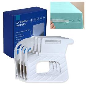 Safaware 199284679337 Bed Sheet Holder Straps 4 Pcs White Lock Holders For Co