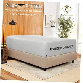 Sanders Collection 840284544308 Stay Fitted Single Sheet Only Fit Queen Silver Light Gray