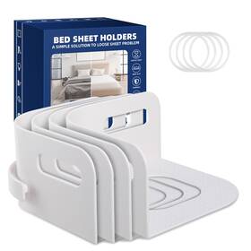 Sariuros 756593646933 Bed Sheet Holders Straps With Fixed Silicone Rings Keep Sheets Firm