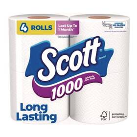 Scott 054000101830 1000 Bathroom Tissue Septic Safe 1-ply White 1 000 Sheets/roll 4