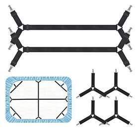 Scyrox 723509578299 Bed Sheet Clips 6 Pcs Black Fitted Holder Straps Upgraded Triangle