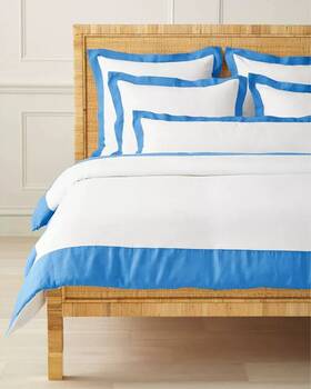 Serena & Lily 840141264783 And Salento Pillow Sham - 14 X 40 Capri Blue Nwt