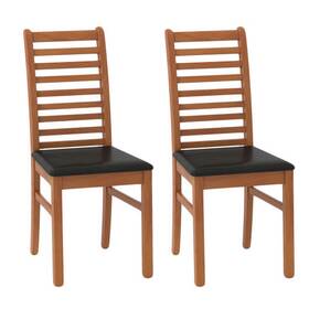 Set 197867224271 Of 2 Wooden Dining Chair With Rubber Wood Legs For Living Room-brown - Color