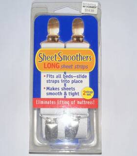 Sheet Smoothers 1048210001 Long Bed Clips White Plastic Metal Elastic 2 Pack