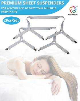 Sheet Suspenders 711181659535 Bed Straps - Crisscross Fitted Clips And Holder Elastic Ban