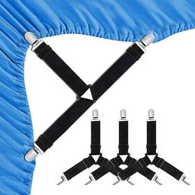 Shiziting 728047215101 Bed Sheet Holder Straps 4 Pcs Elastic Triangle Adjustable Fitted Sh