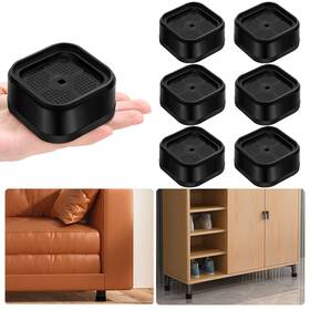 Uss-bre6-bk Shouwuhho 6 Pack Furniture Risers Adjustable Bed Heavy Duty Lifts Height 1 Inch Square