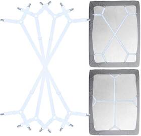 Siaomo 445008455415 Bed Sheet Fasteners Straps 2 Way Adjustable Corner Holder Clips Set 4pcs White