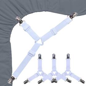 Siaomo 609301940420 Bed Sheet Holders Straps Fasteners - 4 Pcs Triangle Fitted Sh