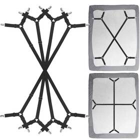 Siaomo 635028277624 Bed Sheet Clip Straps - 2 Way Adjustable Crisscross Corner Holder Strap