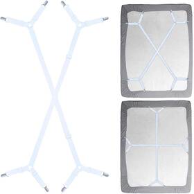 Siaomo 711181509106 Sheet Fasteners Suspenders Straps - Adjustable Crisscross Bed Sheets Holder Clip