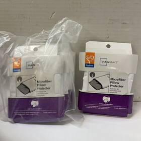 2043657 Stayclean Mainstays Microfiber Zippered Pillow Protector Standard/queen Lot Of 4