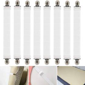 Sunriz 744111003115 8pcs Sheet Straps Adjustable Bed Holder Fitted Clips Elastic