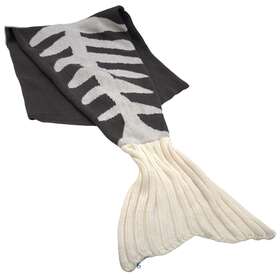 Th-4568 Tblanket Handmade Crochet Fish Mermaid Tail Blanket Size Large Fishbone Skeletal