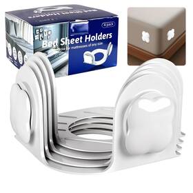 Teyeto 752259417275 Twist-lock Bed Sheet Holder And Corner Grippers - Stops Shifting Bunching For
