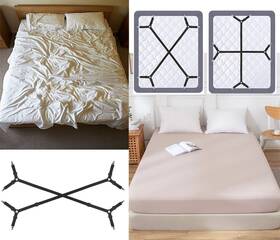 Samuelstraps4 The Samuel Bed Sheet Fasteners 4pcs Adjustable Straps Heavy Duty Grippe
