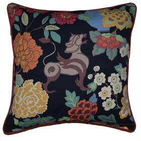 P-20-c12 Thomasville At Home Onyx Lion Vase Jacobean 20 Inch Square Pillow Cover Only