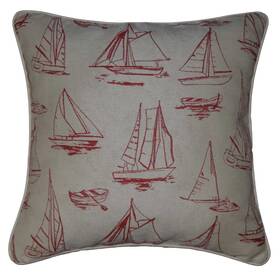 P-20-c19 Thomasville At Home Spindrift Lobster-cream Side/cream Piping 20 Inch Square Pillow Cover Only