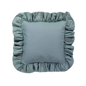 Sq7830-pxc-14 Thomasville At Home Meadow Ruffled 14 Inch Pillow - Solid Blue