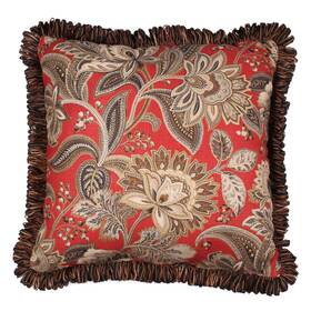 Sq8025-20-vdm Thomasville At Home Valdosta Maderia 20 Inch Square Pillow With Brush Fringe