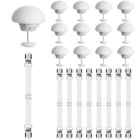 Mii-threehoney-1563 Threehoney 24 Pcs Adjustable Bed Sheet Straps Clips And Duvet Double Sided Pin Ela