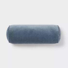 Roundbolster21 Threshold 8 Inch X22 Luxe Round Velvet Bolster Decorative Pillow -