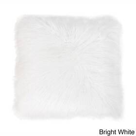 Thro 807882290518 By Marlo Lorenz Keller Faux-fur Throw Pillow Bright White 20x20