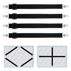 Nz5buiyrg Tiesome Adjustable Bed Sheet Clips 4 Pcs Elastic Nylon Black
